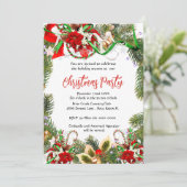 Kerstfeestkrans met Poinsettia Kaart (Staand voorkant)