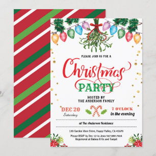 kerstfeestkus onder mistletoe kaart