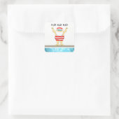 Kerstfeestlabels zwemmen vierkante sticker (Tas)