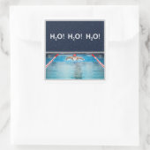 Kerstfeestlabels zwemmen vierkante sticker (Tas)