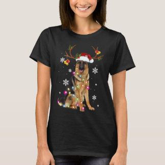 kerstfeestlicht bij herder t-shirt
