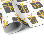 kerstfeestmaal Cadeaus met glitter Gift Cadeaupapier (Rol Hoek)