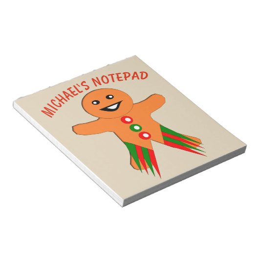 kerstfeestmaal Gingerbrood Man Aangepast Notitiebl Notitieblok (Schuin)