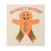 kerstfeestmaal Gingerbrood Man Aangepast Notitiebl Notitieblok (Voorkant)