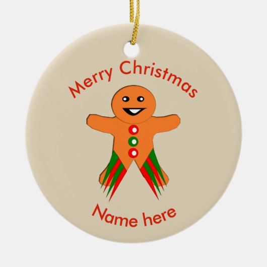 kerstfeestmaal Gingerbrood Man Aangepast Ornament (Voorkant)