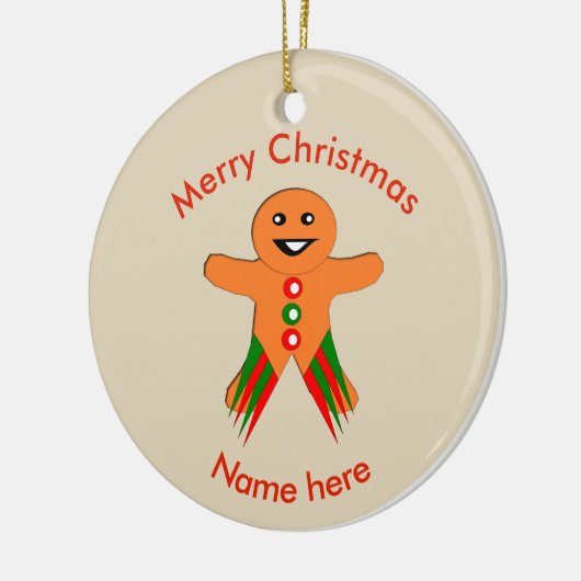 kerstfeestmaal Gingerbrood Man Aangepast Ornament (Links)