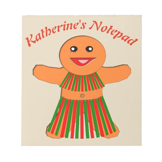 kerstfeestmaal Gingerbrood Woman Custom Notitieblo Notitieblok (Voorkant)