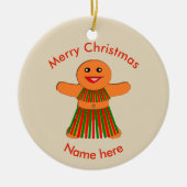 kerstfeestmaal Gingerbrood Woman Custom Ornament (Voorkant)