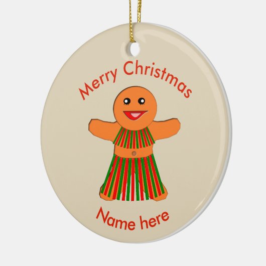 kerstfeestmaal Gingerbrood Woman Custom Ornament (Links)
