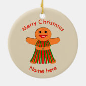 kerstfeestmaal Gingerbrood Woman Custom Ornament (Achterkant)