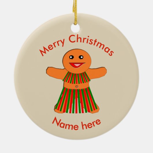 kerstfeestmaal Gingerbrood Woman Custom Ornament (Achterkant)