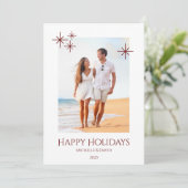 kerstfeestmaal met tropisch strand feestdagenkaart (Staand voorkant)