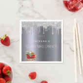 Kerstfeestmaal, zilverglitter, sledij servet (Insitu)