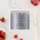 Kerstfeestmaal zilverglitterbos servet (Insitu)