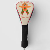 kerstfeestman Gingerbrood Man Golf Driver Hoesje Golfheadcover (Voorkant)