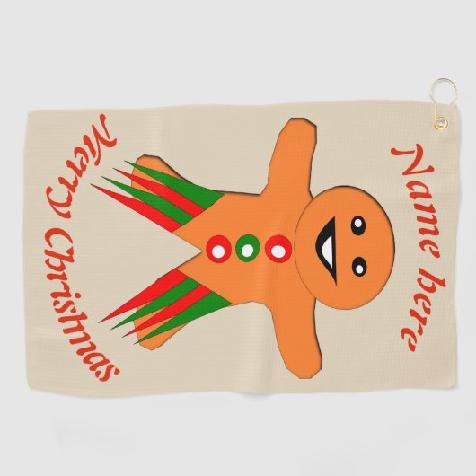 kerstfeestman op maat golfhanddoek (Horizontaal)