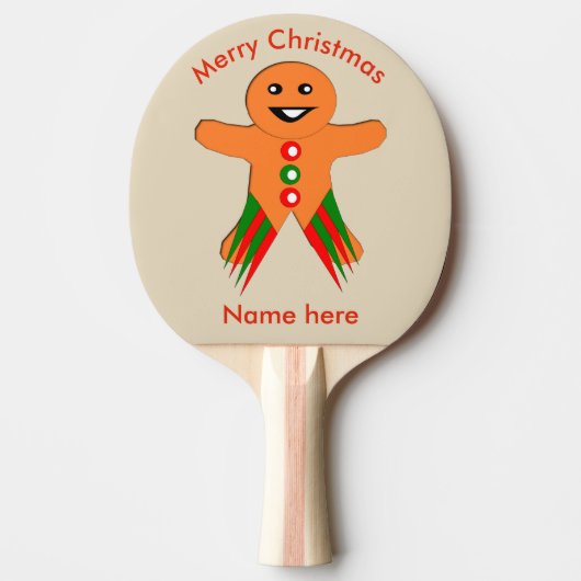 kerstfeestman Ping Pong Paddle Tafeltennisbatje (Voorkant)