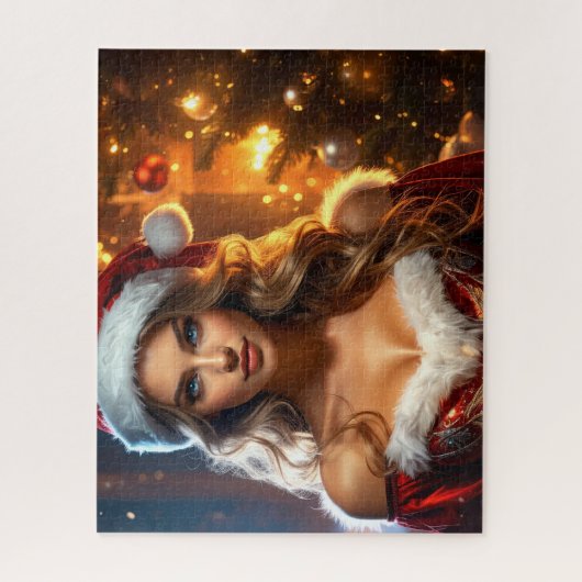 kerstfeestmeisje legpuzzel (Verticaal)