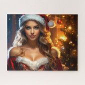 kerstfeestmeisje legpuzzel (Horizontaal)