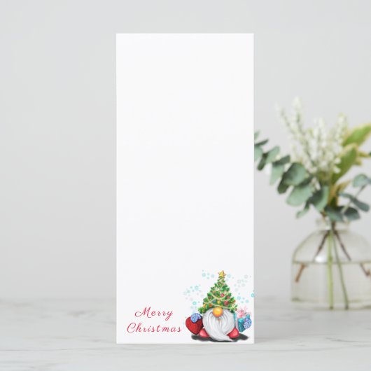 Kerstfeestmenu Gnoom met cadeau Menu (Staand voorkant)