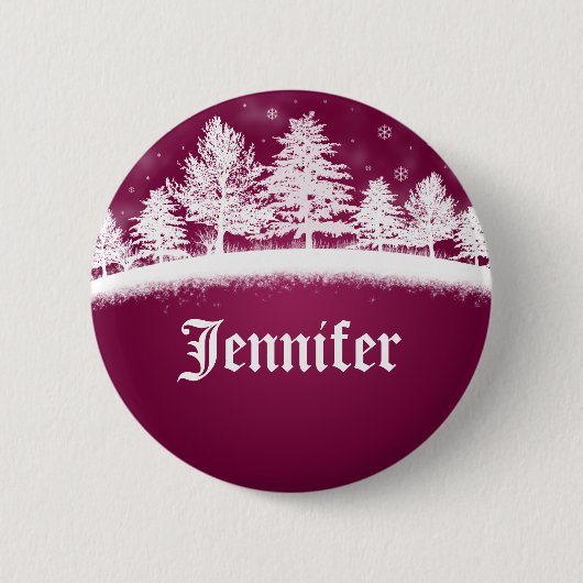 Kerstfeestnaam — Hotroze tags Ronde Button 5,7 Cm (Voorkant)