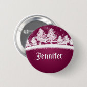 Kerstfeestnaam — Hotroze tags Ronde Button 5,7 Cm (Voorkant /achterkant)