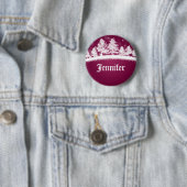 Kerstfeestnaam — Hotroze tags Ronde Button 5,7 Cm (In situ)