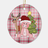 kerstfeestnamekruid keramisch ornament (Links)