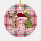 kerstfeestnamekruid keramisch ornament (Achterkant)
