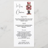 Kerstfeestnotenkraker roze diner menu (Voorkant)