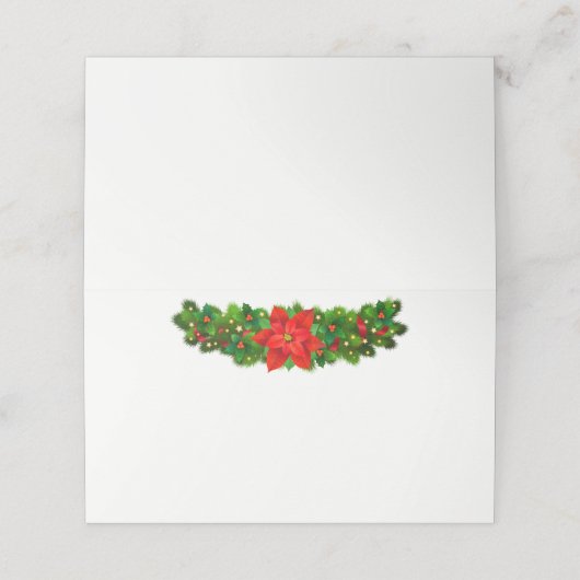 kerstfeestnummer plaatskaartje (Buitenkant ongevouwen)