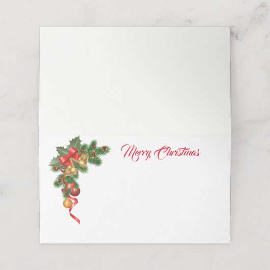 kerstfeestnummer plaatskaartje (Buitenkant ongevouwen)