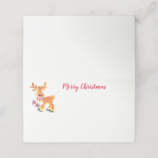 kerstfeestnummer plaatskaartje (Buitenkant ongevouwen)