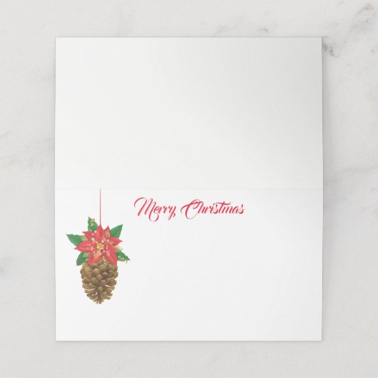 kerstfeestnummer plaatskaartje (Buitenkant ongevouwen)