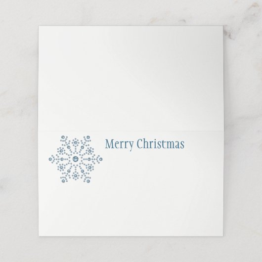 kerstfeestnummer plaatskaartje (Buitenkant ongevouwen)