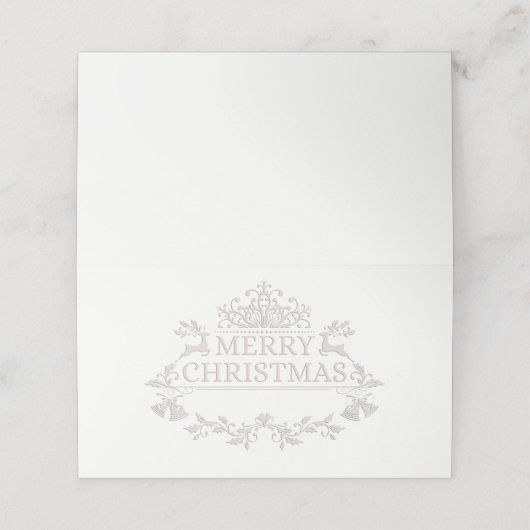 kerstfeestnummer plaatskaartje (Buitenkant ongevouwen)