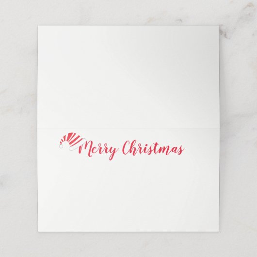 kerstfeestnummer plaatskaartje (Buitenkant ongevouwen)