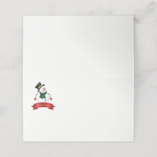 kerstfeestnummer plaatskaartje (Buitenkant ongevouwen)