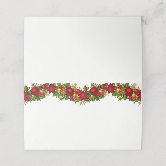 kerstfeestnummer plaatskaartje (Buitenkant ongevouwen)