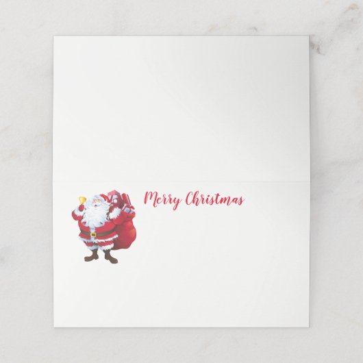 kerstfeestnummer plaatskaartje (Buitenkant ongevouwen)