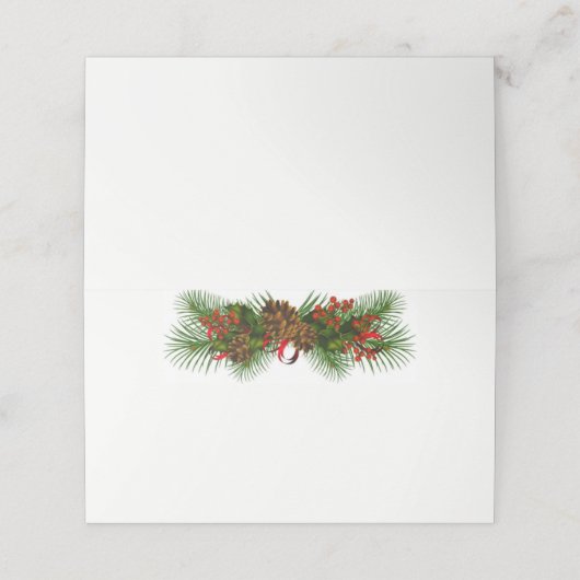 kerstfeestnummer plaatskaartje (Buitenkant ongevouwen)