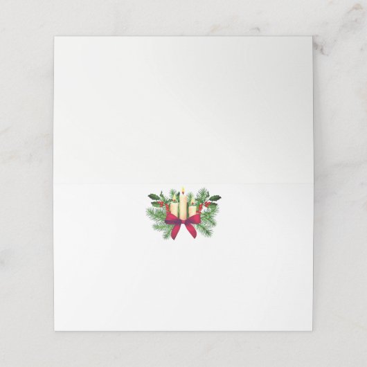 kerstfeestnummer plaatskaartje (Buitenkant ongevouwen)