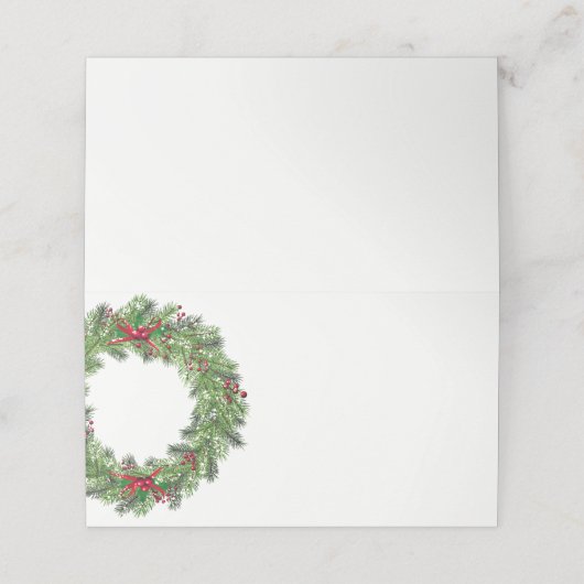 kerstfeestnummer plaatskaartje (Buitenkant ongevouwen)