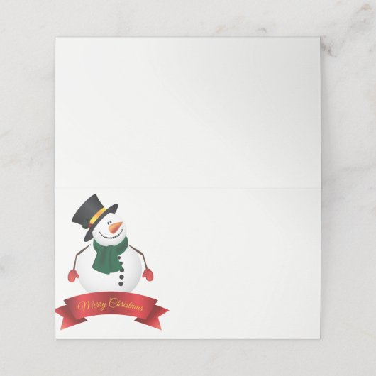 kerstfeestnummer plaatskaartje (Buitenkant ongevouwen)