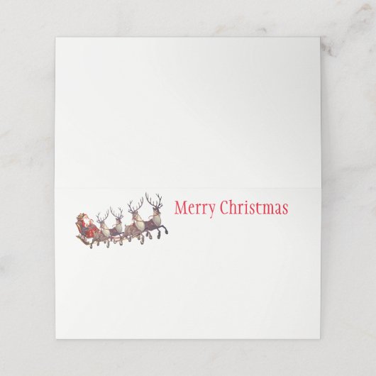 kerstfeestnummer plaatskaartje (Buitenkant ongevouwen)