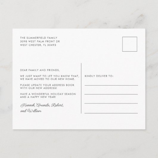 Kerstfeestpalm: Beweging Aankondigingskaart (Achterkant)