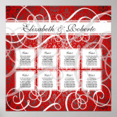 Kerstfeestrode cirkels 8 Tafelzitje Poster (Voorkant)