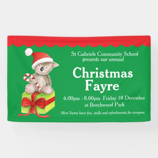 kerstfeestrode groene feestbanner spandoek (Horizontaal)