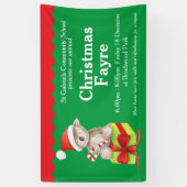 kerstfeestrode groene feestbanner spandoek (Verticaal)