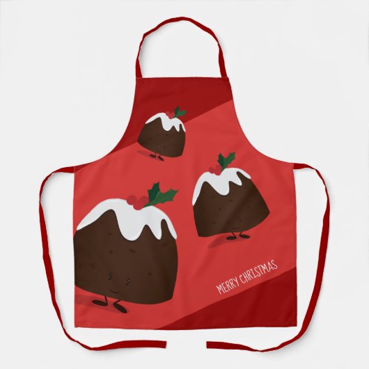 Kerstfeestrode kerstCartoon Schort (Voorkant)